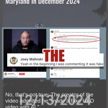 Fact Check: FAKE Video Shows AI-Generated 'UFO UAP Drone' In Maryland In December 2024
