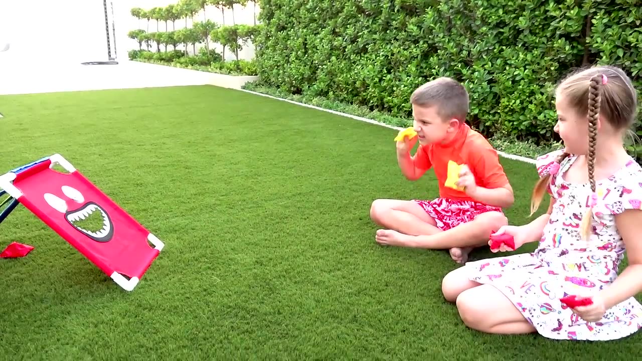 Diana and Roma play outside