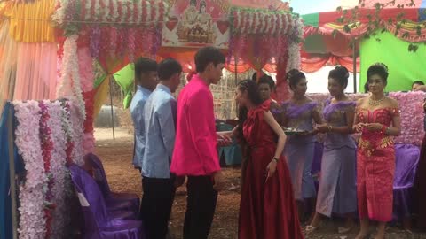 Greeting visitor in Wedding of Cambodia