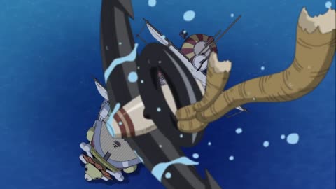 One Piece – Sunny uses Chicken Voyage to dodge Anchor fall