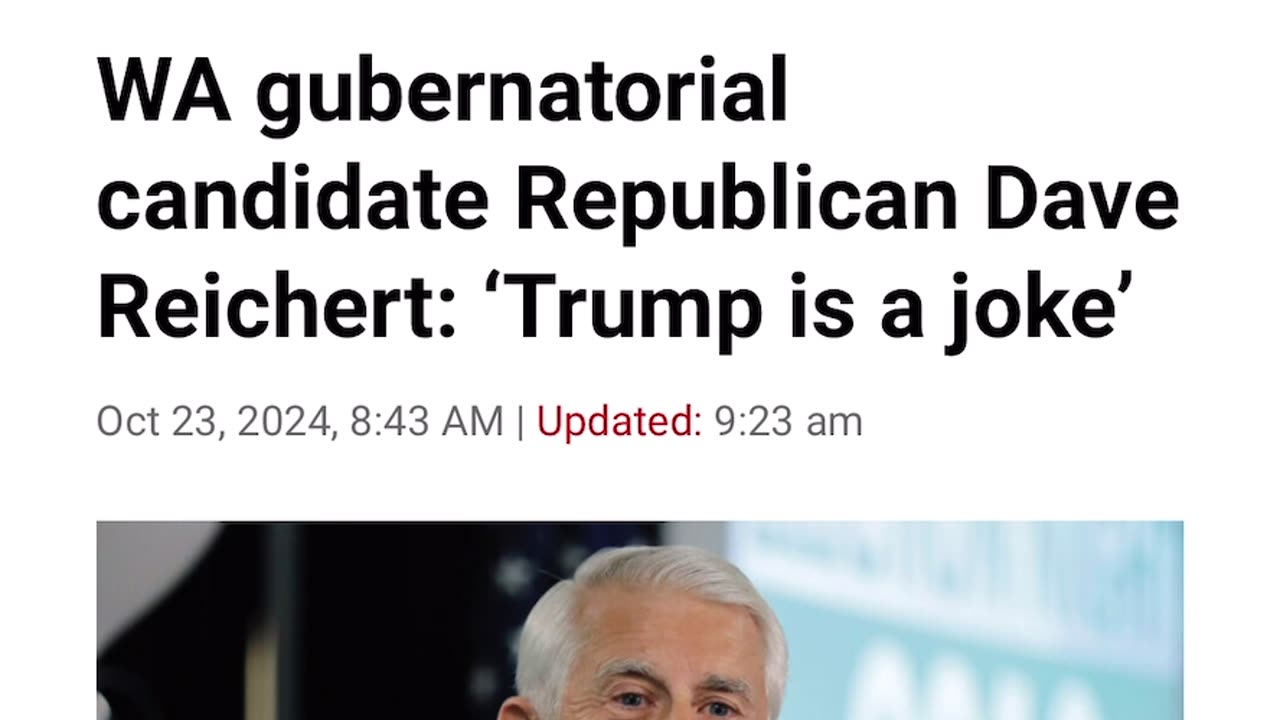 KIRO Clip of Dave Reichert doubling down “Trump is a joke”