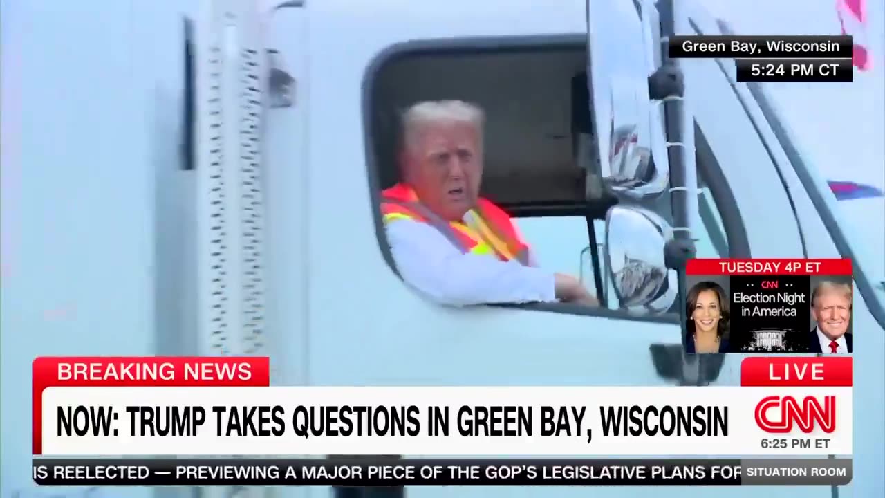 Trump Shows Off MAGA Garbage Truck 'In Honor Of Kamala And Joe Biden'