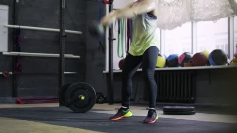 a girl in the gym.