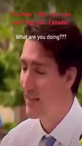 Angry Canadian yells from a distance at Justin Trudeau "Trudeau! Why are you selling us out??".
