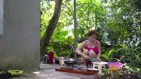 Beautiful Lady Cooking