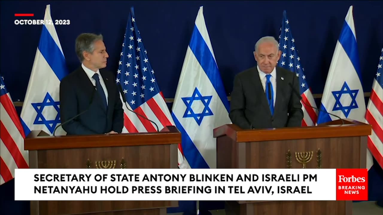 BREAKING NEWS- Blinken Speaks To Press With Netanyahu In Israel, Says At Least 25 Americans Killed