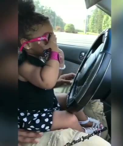 When you have a 1 year old who tries to be cute while driving