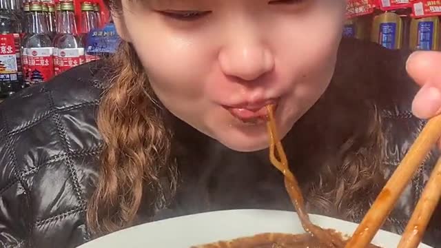 Eating with spicy p4 #eating #asmr #cooking