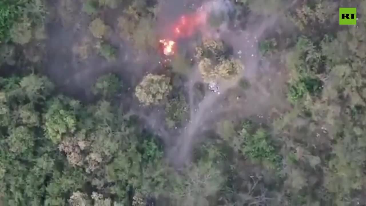 Moment Mexican drug cartel drops bombs on rivals using drone