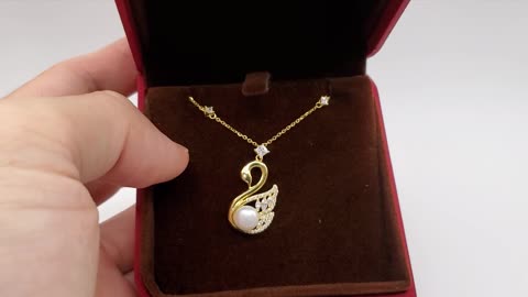 Sterling Silver Swan Pendant #sterlingsilver #swan #pendant #cubiczirconia #giftideas #reels