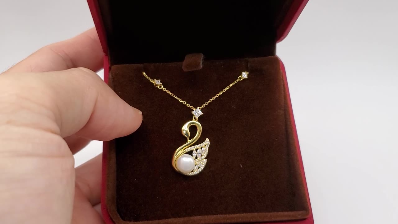 Sterling Silver Swan Pendant #sterlingsilver #swan #pendant #cubiczirconia #giftideas #reels