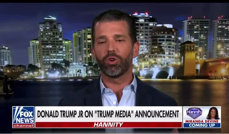 Don Jr On Hannity Talking about Trumps new Social Media 10/20/2021