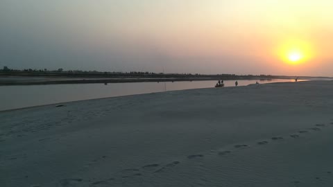 An evening at the bank of river chinab.