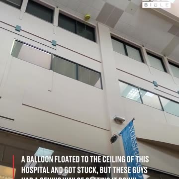 These guys had a genius method for rescuing a trapped balloon... 😂