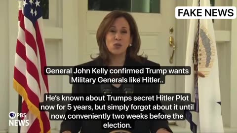 Kamala Harris runs with Fake Hoax that Trump wants Hitler Generals