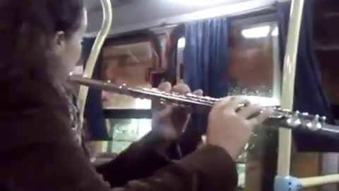 Classical music on a bus at Montevideo, Uruguay