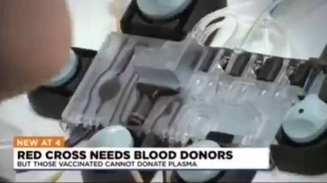 The Red Cross says that the COVID19-- vaxxinated cannot donate blood.