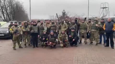 Chechen volunteers who are on the side of Ukraine against Russia