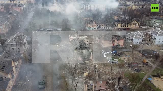 New drone footage shows Russian tank activity in Mariupol