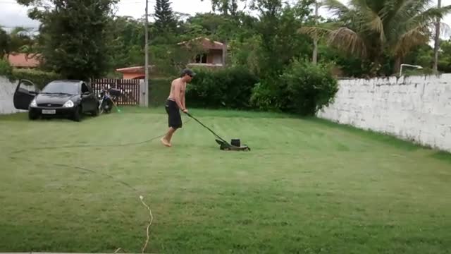 Cutting the grass!