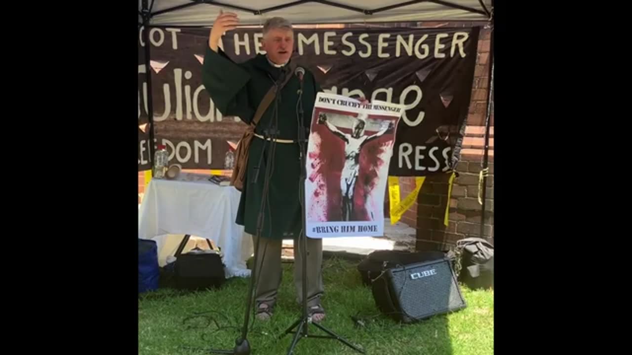 Bring Him Home - Father Dave at the Free Assange rally -December 9, 2023