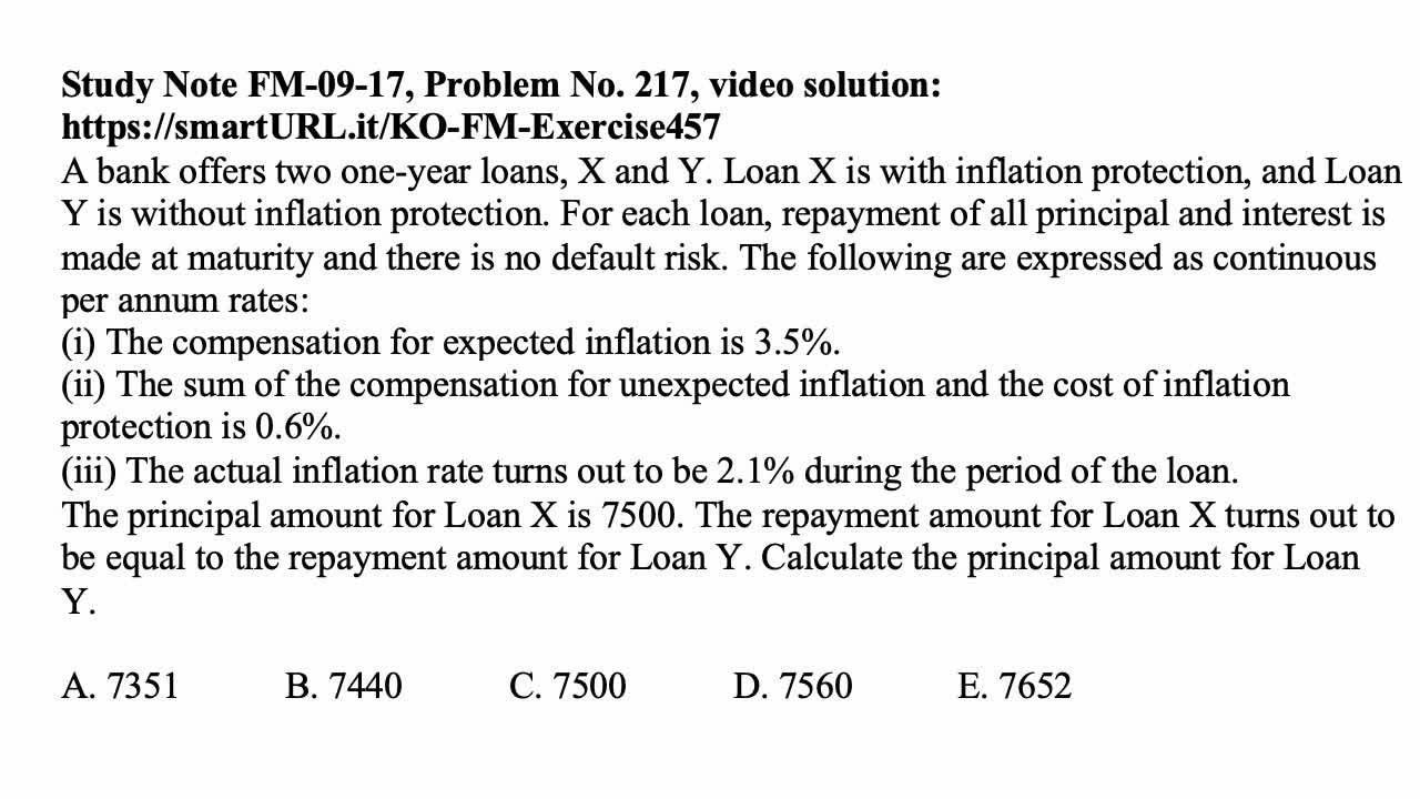 Exam FM exercise for February 2, 2022