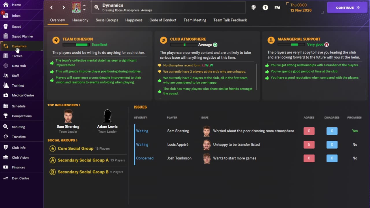 fm24 Road To Prem Northampton #13 last chance to fix team atmosphere