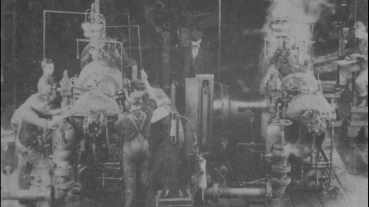 Testing Large Turbines, Westinghouse Co. Works (1904 Original Black & White Film)