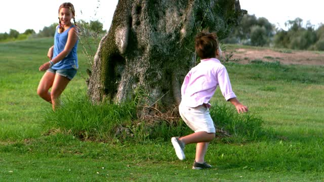 Two kids playing around the tree | Life Entertainment
