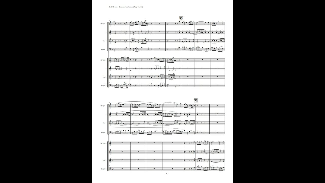 J.S. Bach – Motet: “Komm, Jesu, komm”, (Double Brass Choir)