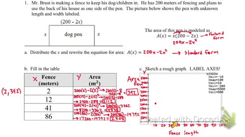 Quadratic application problem