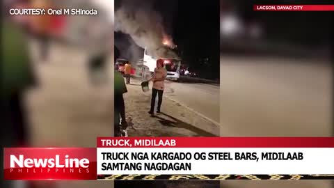 Truck on fire while running