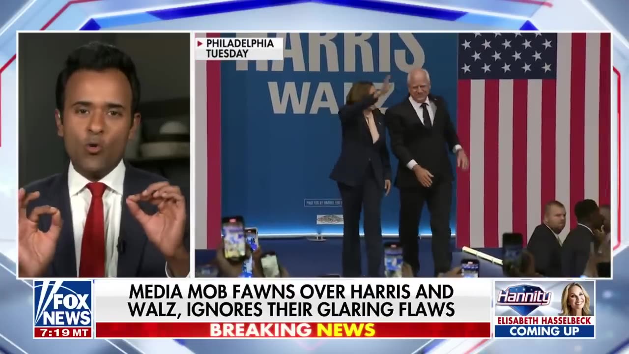 Vivek Ramaswamy : Walz tells us which wing if Harris party she bends the knee to