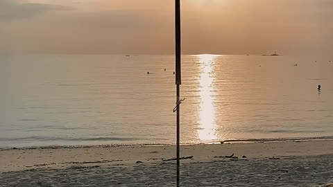 The sun goes down
