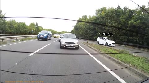 Idiot drivers: A line jumper gets denied!