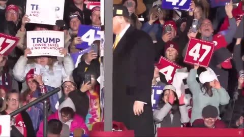 WHOAH! Trump's entrance for his Michigan rally is next level