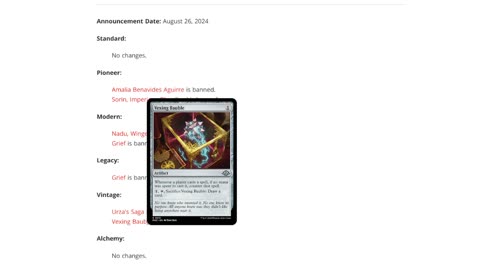 banned and restricted list brings the HAMMER 8/26