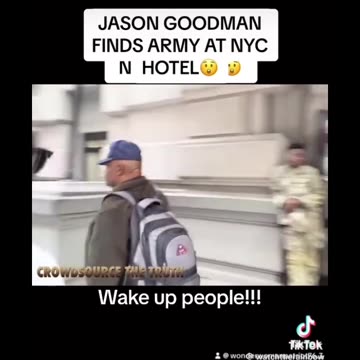 ILLEGALS IN NYC HOTEL GUY APPROACHES MILITARY GUARDING IT