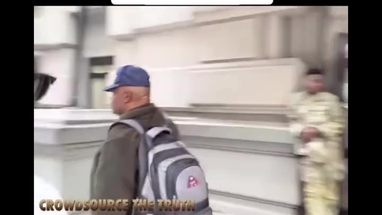 ILLEGALS IN NYC HOTEL GUY APPROACHES MILITARY GUARDING IT