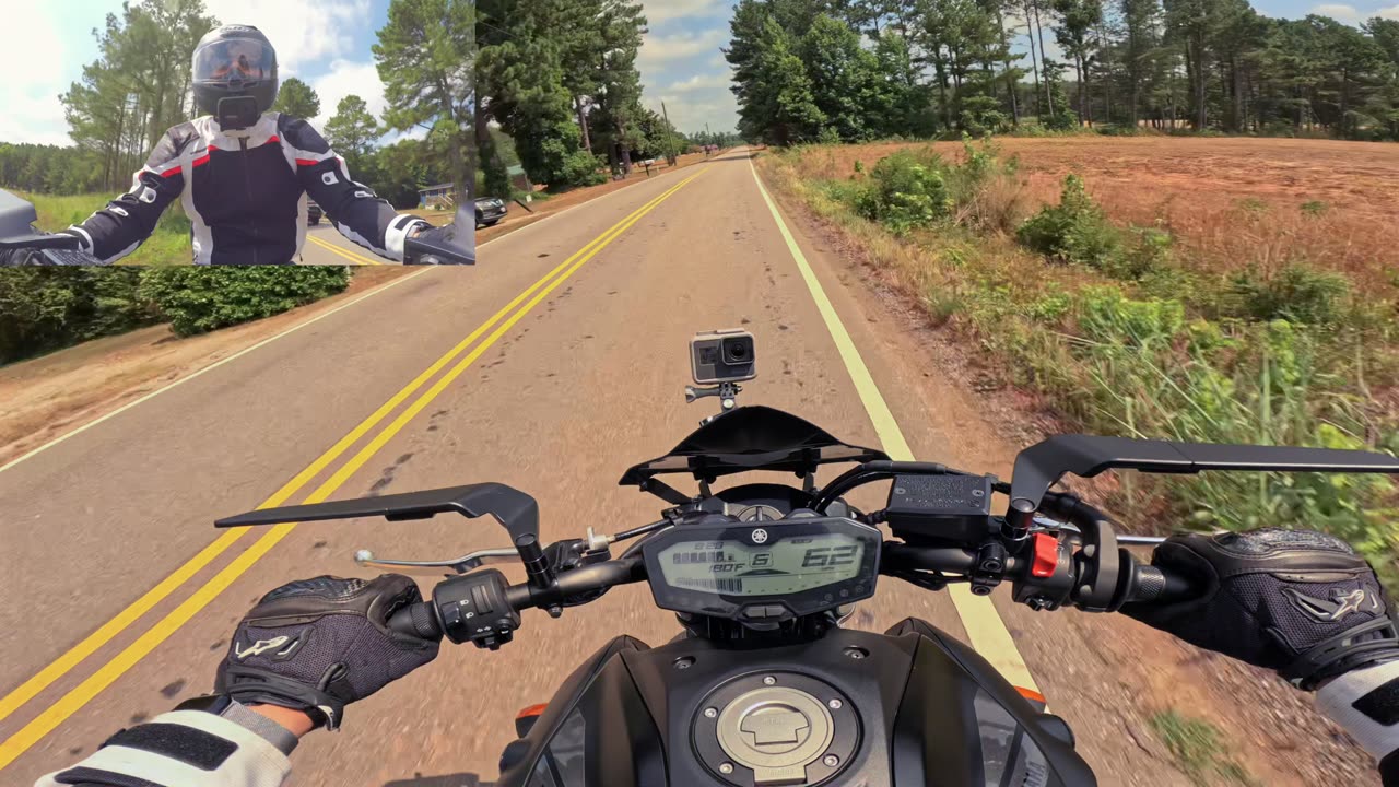 MT-07 Easing Into a Fast Ride and Nice Wheelie