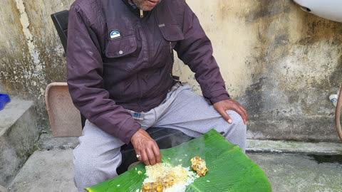 FATHER EATING MUTTON HANDI