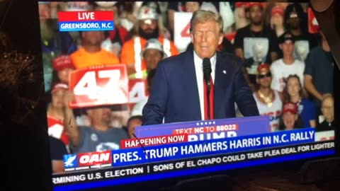President trump rallies voters in Greensboro NC Tuesday 07:15 pm