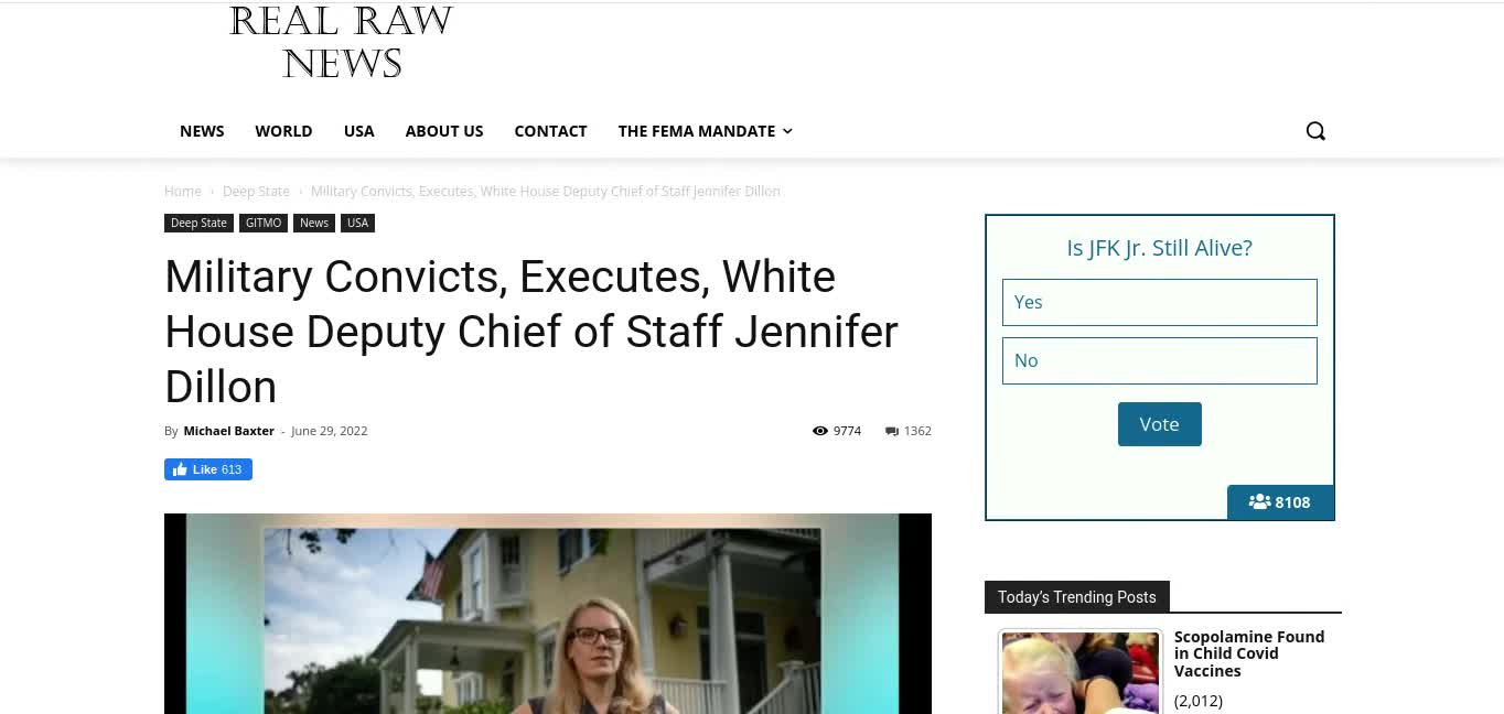 Executed: WH Dept. Chief Of Staff Jennifer Dillon