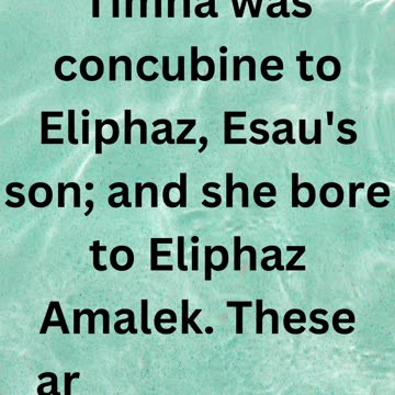 "Esau's Descendants: Eliphaz and Timna" Genesis 36:11,12.#shortsvideo #shorts #youtube #ytshorts #yt