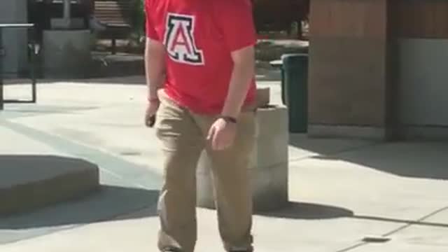 Red coca cola shirt guy heelys fail