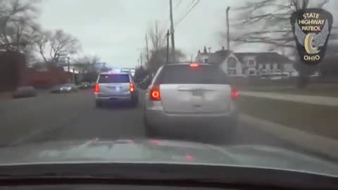 Wild Police Chase Leaves Minivan Mangled from Several PIT Moves (Cleveland Ohio)