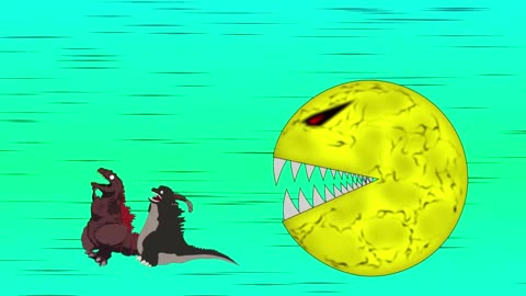 PAC MAN Attack Team Godzilla | Godzilla Cartoons