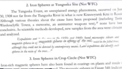 After 9/11, the presence of iron micro spheres (tiny spheres of pure iron) were discovered