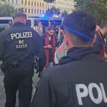 Mohammed from Gaza challenges German police in Berlin. He's been causing
