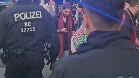 Mohammed from Gaza challenges German police in Berlin. He's been causing